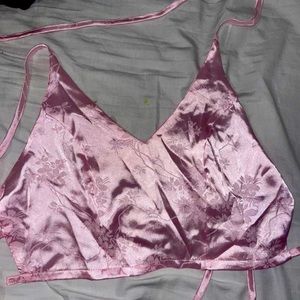 Pink v neck tank top